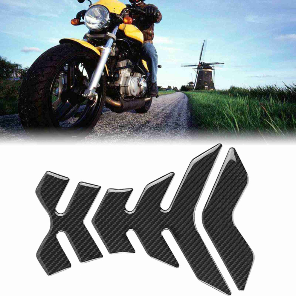 Carbon Fiber Motorcycle Gas Tank Pad Protector Sticker Decals Universal Black 3761393181154