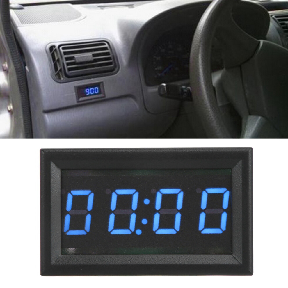 Luminous Digital Car Clock ( Led) Blue 7293282119581