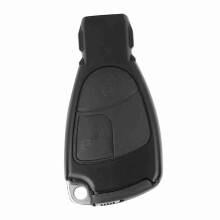 2-Button Car Remote Shell for Mercedes Benz, Black ABS, Fits Various Models