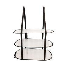 Foldable 3 Layer Hanging Storage Basket Nylon-Black and white