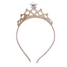 Children's Pink Crown Headband Hair Clip Set - Handcrafted, Festive Accessory