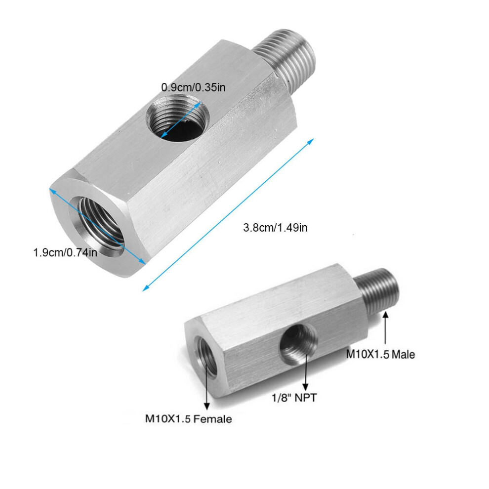 Stainless Steel M10*1.5 Oil Pressure Sensor Tee To Npt Adapter For Turbo Supply 9421393184435