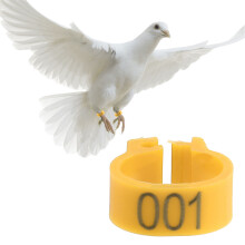 100PCS Plastic Bird Leg Rings 8mm Numbered Poultry Rings Yellow