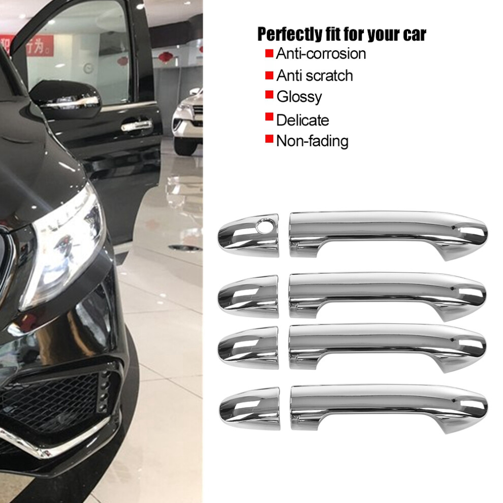 8 Pcs Abs Door Handle Cover Trim Fit Vito W447 2014-2017 Silver 8431393185586