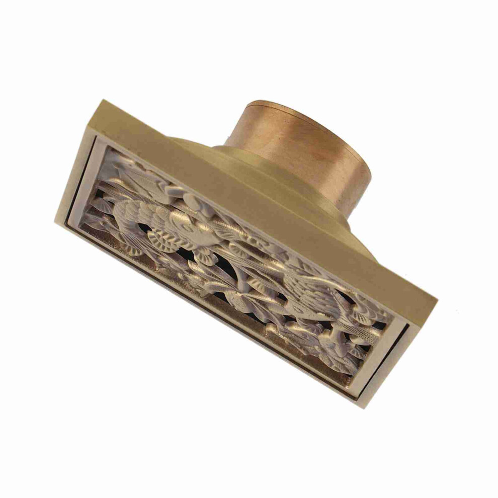 Antique Brass 10Cm Shower Floor Drain - Durable Bathroom Waste Cover 8031393186745