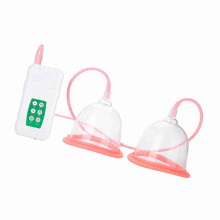Powerful USB Rechargeable Double Cup Vacuum Breast Enhancer AB Cup, 15x7x3.5cm