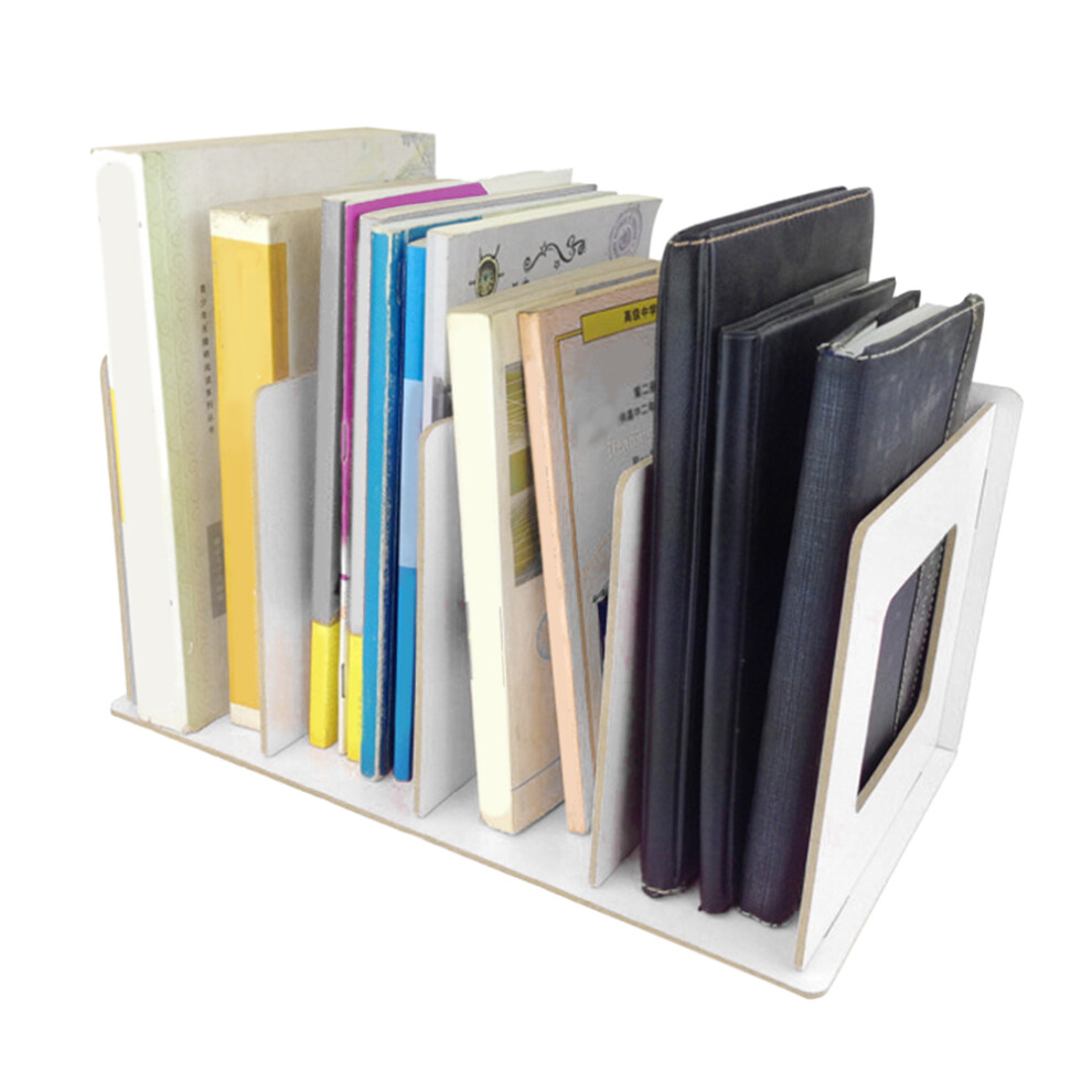 Wooden Desktop Bookshelf Rack For Books & Dvds Â Warm 30X17x17cm White 7891393188108