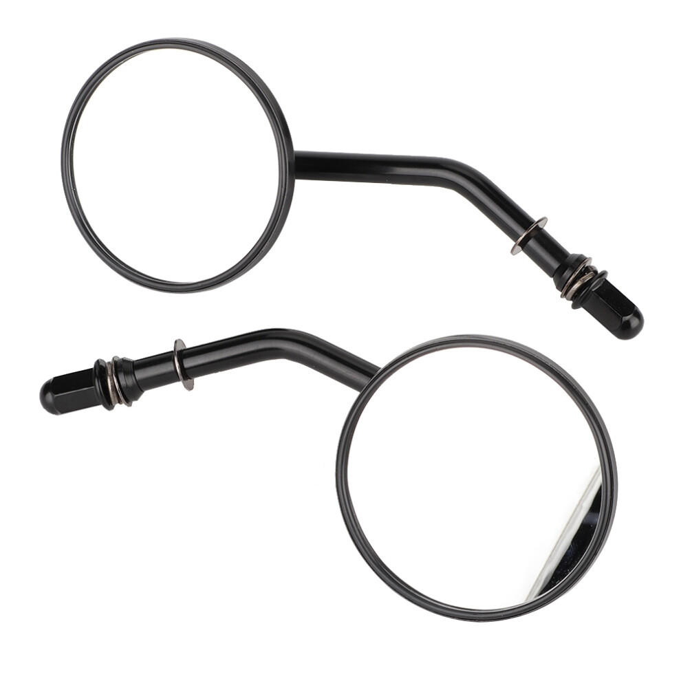 2Pcs Aluminum Motorcycle Rearview Mirrors With Adjustable Joint Black 4941393191707