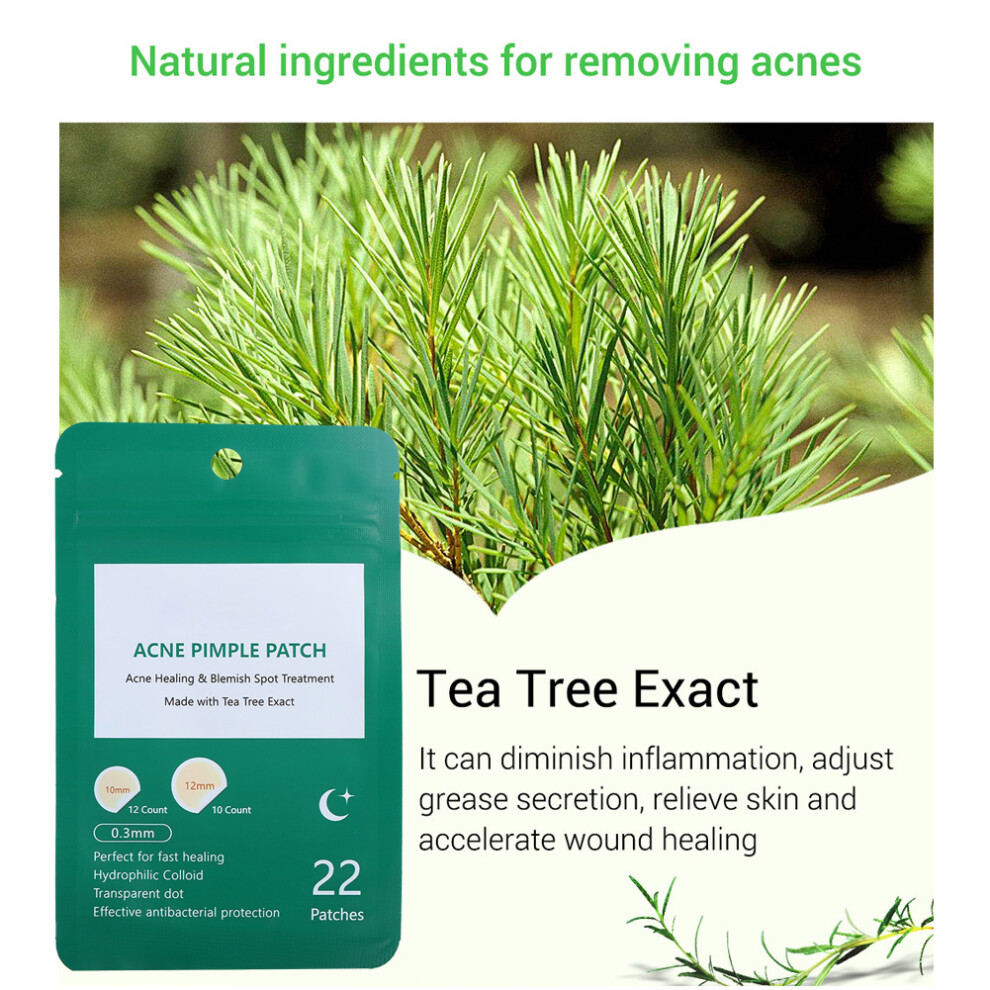 Tea Tree Acne Pimple Patch 22pcs Night & Day Spot Scar Removal Sticker