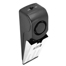 120dB Portable Door Stop Alarm with Adjustable Sensitivity, Black & Silver