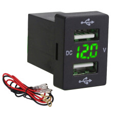 12 V Auto LadegeräT mit Sicherung für  5 V 4.2A Auto Lade Buchse LadegeräT für Telefon Led Display Meter Voltmeter (GrüN)