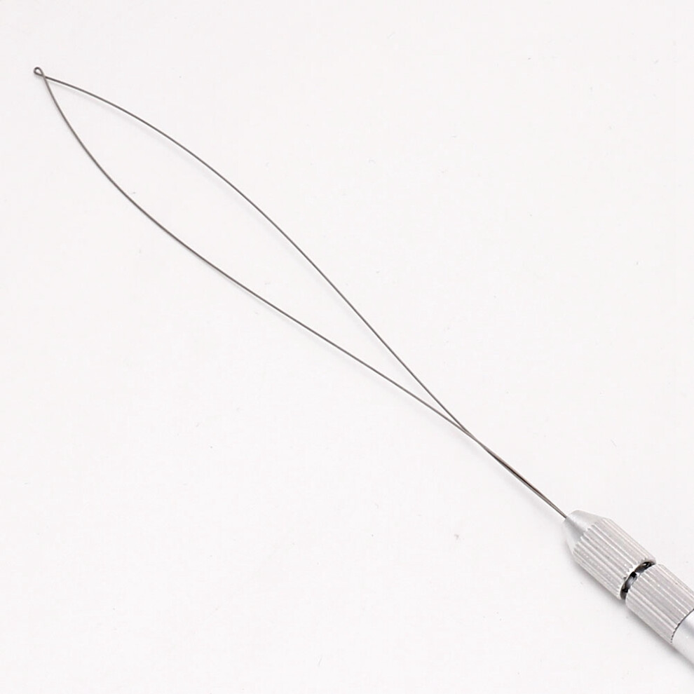 Unisex Aluminum Handle Hair Extension Micro Bead Looper With Threading Needle