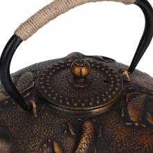 Retro Iron Gold Kettle 0.9L Household Water Tea Pot with Lid