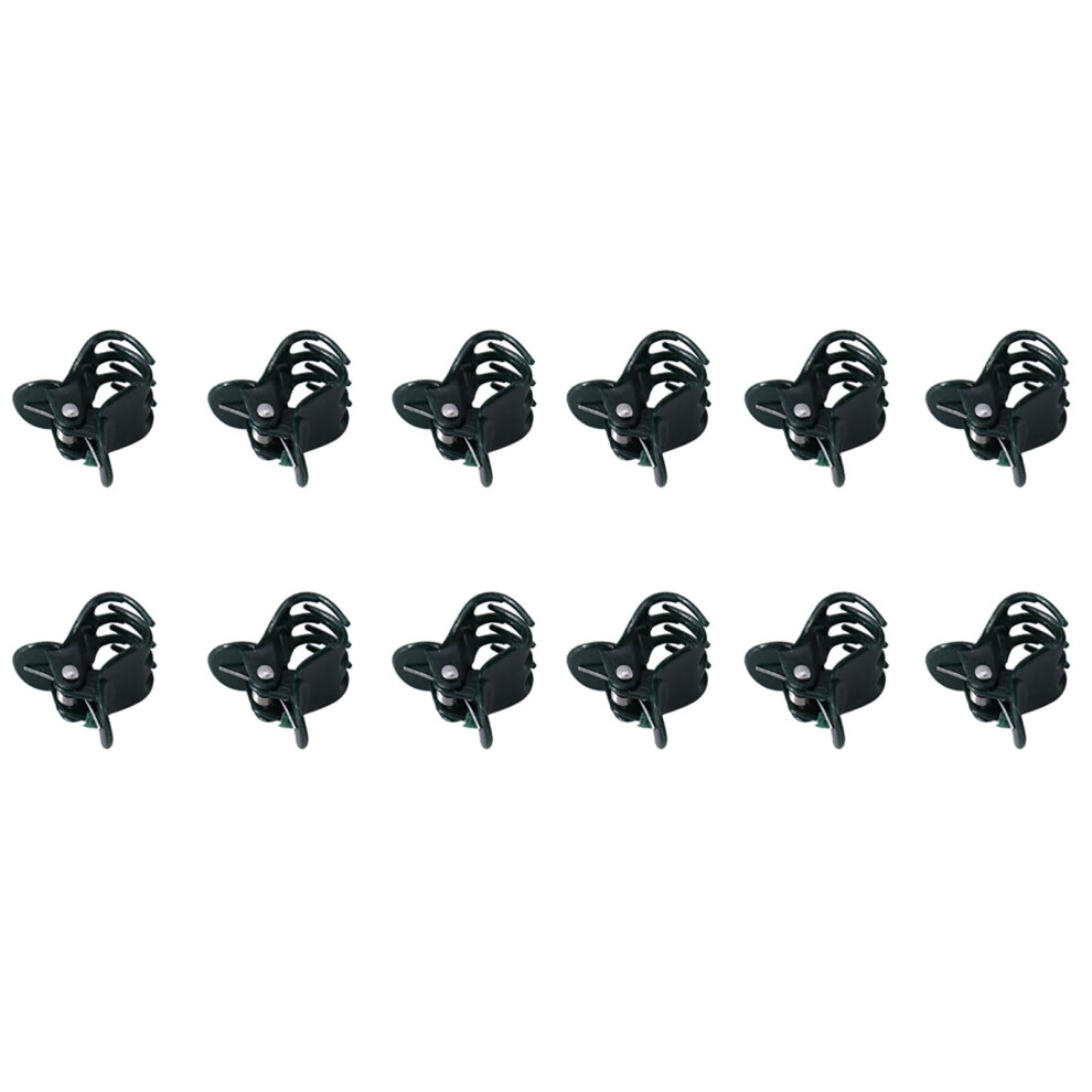 100Pcs Deep Green Plastic Orchid Flower Stem Clips 1.8X1.5cm 9351393197794