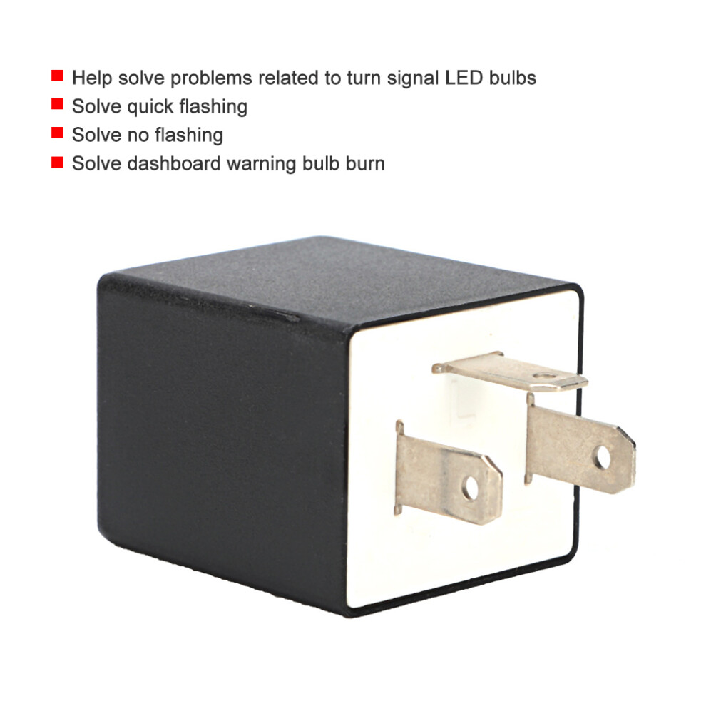 12V Motorcycle Led Indicator Blinkers Adjustable Flasher Relay Heavy Duty Light/Black 8421393199386