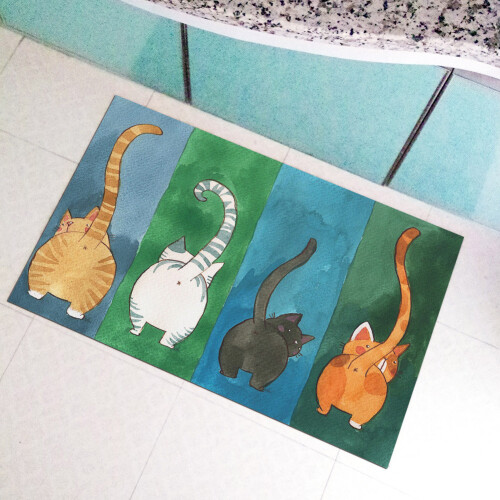 Katzen Design Teppich 40x60cm Naturkautschuk