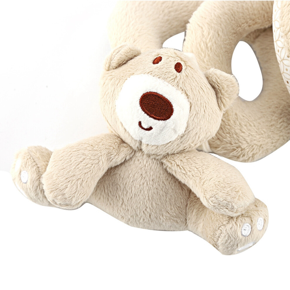 Child Bear & Rabbit Spiral Crib Toy with Bells for Stroller and Bed