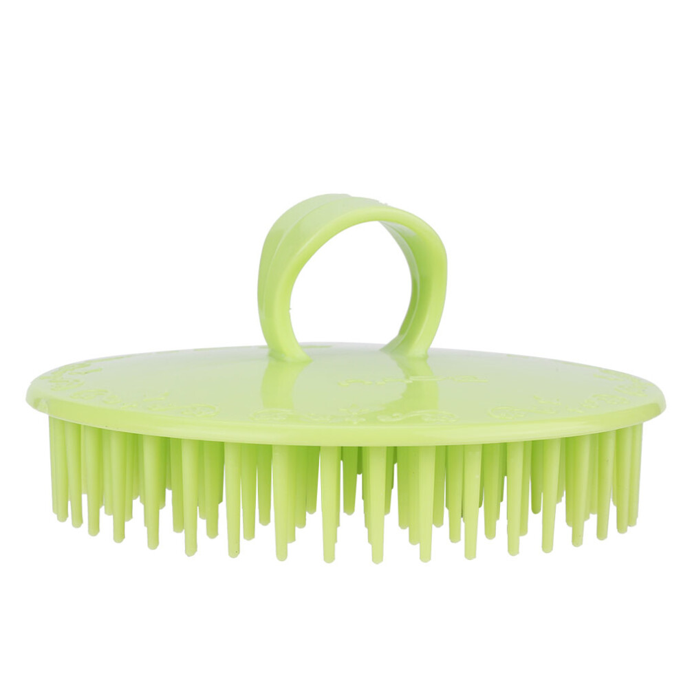Unisex Green Silicone Scalp Massage Brush Handheld Hair Wash Comb Head Meridian Tool