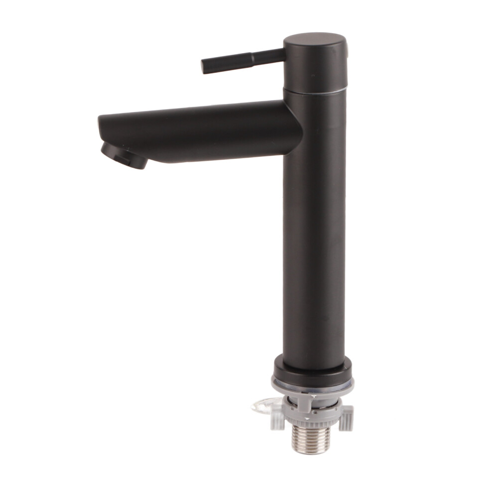 Stainless Steel Black Bathroom Single Cold Water Faucet G1/2In 3781393203342