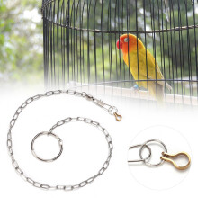Stainless Steel Parrot Foot Chain Anklet Training Harness for Psittacula Eupatria