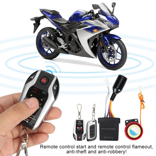 2-Way Waterproof Motorcycle Alarm with Remote Start & Security System 2