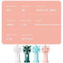 Travel Breeze Partner, hopfällbar skrivbordsfläkt, USB-laddningsbar fläkt, kattörondesignad fläkt, multifunktionell bas, för tjejer och kvinnor