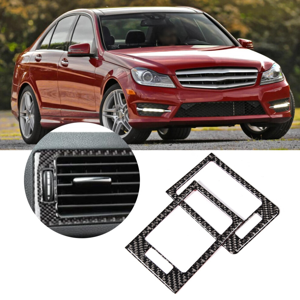 2Pcs Soft Carbon Fibre Vent Trim For W204 05-12 7293282582132
