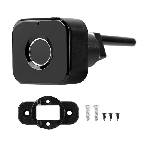 Smart Fingerprint Cabinet Lock 20 IDs, USB Rechargeable Black 2