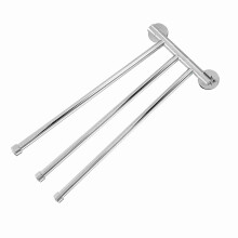 Wall Mounted Bathroom Towel Rack with Swing Out Rotating Arms 3 Arms