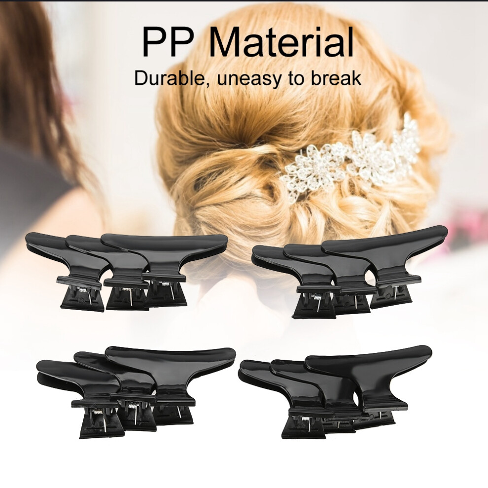 Black Butterfly Hair Clips 12 Pack