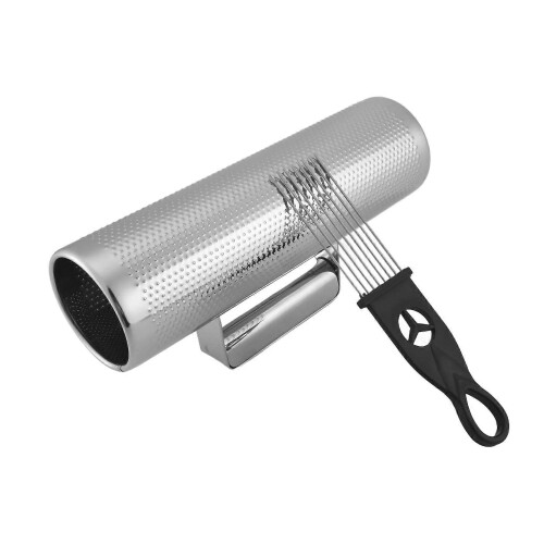 Guiro profissional grande em aço inoxidável com raspador, merengue latino, instrumento musical de percussão de 10 polegadas x 3 polegadas co 1