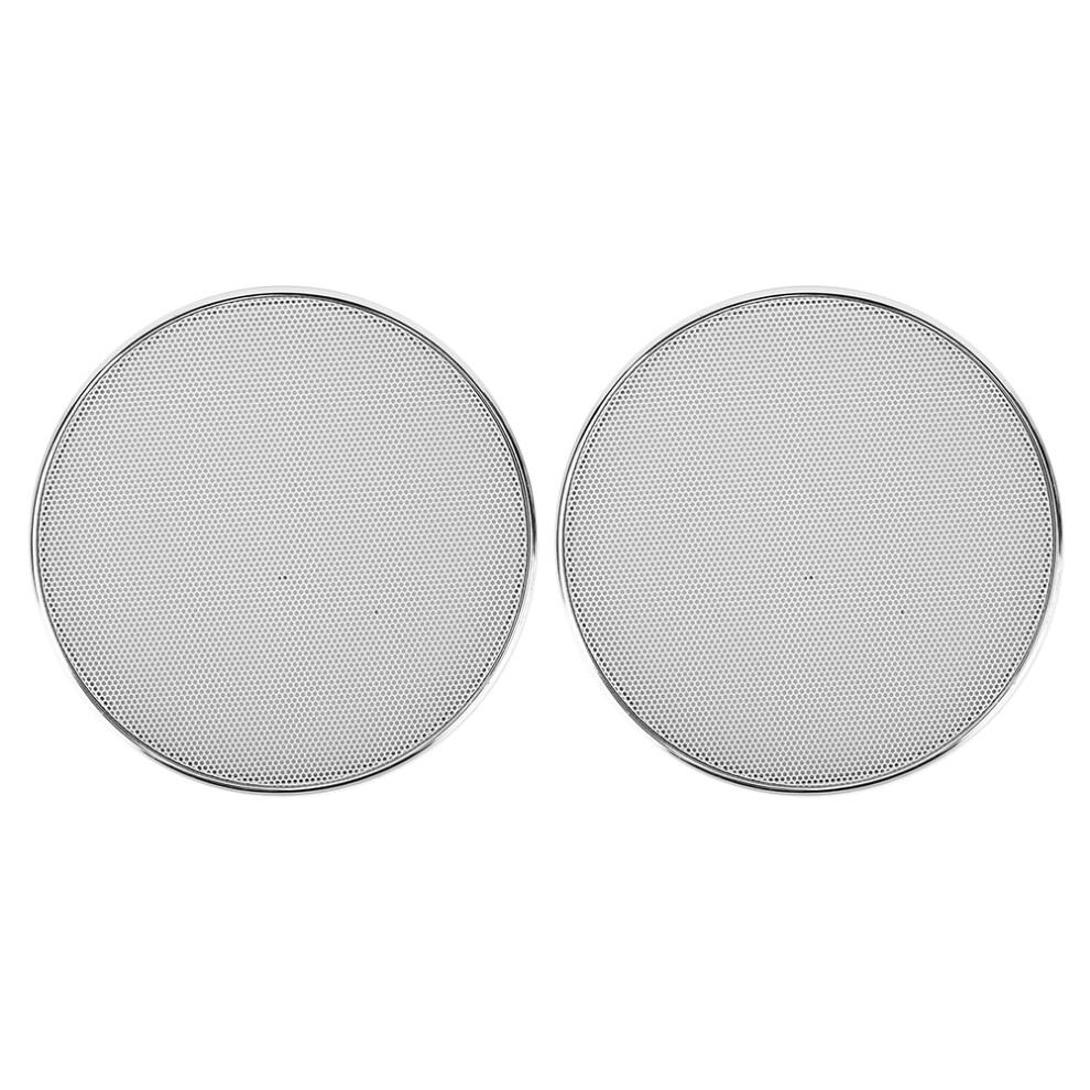 Car Audio Speaker Grill Cover 5In Plastic Mesh Protectors 2Pcs White 4241393215145