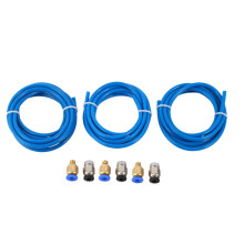 PTFE-Buis Ptfe Blauwe Slang (1,5meter) met 3 Stuks Pc4-M6 Fittingen 3 Stuks Pc4-M10 Mannelijke Rechte Pneumatische Pefe Buis Push Fitting Connector