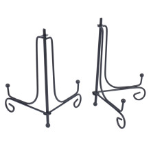 (2 Pack)Iron Display Stand, Black Iron Easel Plate Display Photo Holder Stand, Displays Picture Frames, Cookbooks, Decorative Plates, Tablets And Art