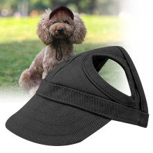 Pet Sunbonnet Baseball Cap Black M - Summer Travel Outdoor Pet Hat