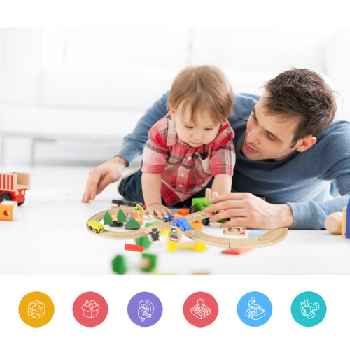 Wooden Train Set DIY Assembly Toy