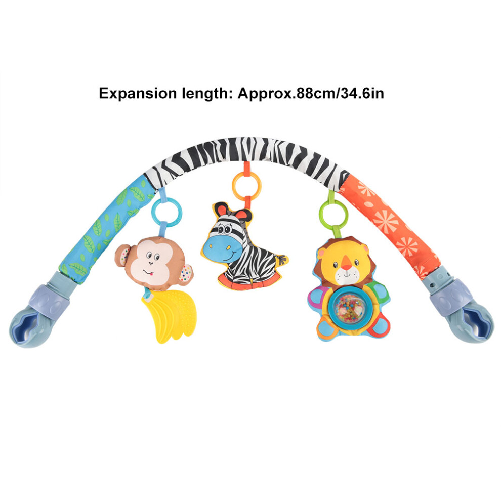 Infant Baby Stroller Clip with Plush Animal Toys, 88cm, Multicolor