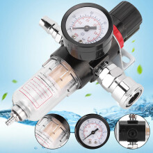 Heavy Duty 1/4 Inch Air Compressor Water Separator Filter with Regulator Gauge