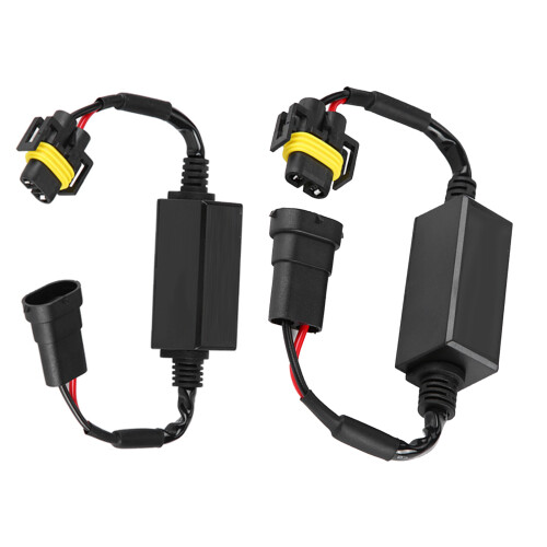 H8/H9/H11 LED Headlight Decoder Anti Flicker Canceler Black 2pcs 2