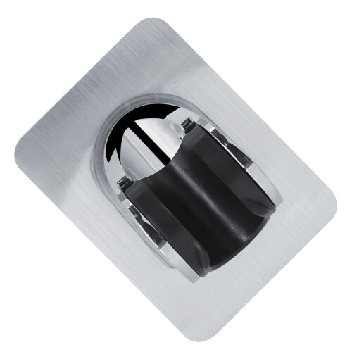 Self Adhesive Chrome Shower Head Holder Bracket Adjustable for Bathroom Use