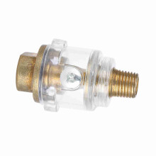 1/4" BSP Mini In Line Air Tool Oil Lubricator Gold, 1/4" Thread, Transparent Cover