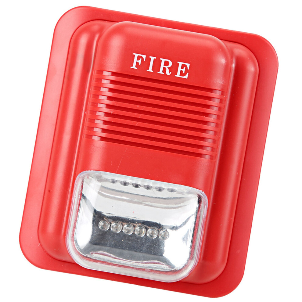 Dc12v/24V Sound & Light Fire Alarm Strobe Siren 134X115x48mm Red 5031393225270