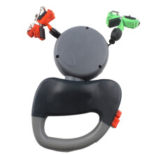 3m Doppel-Hundeleine Automatik Grau
