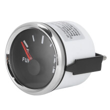 52mm/2in Marine Oil Level Gauge 0-190Ω Black Dial Silver Frame