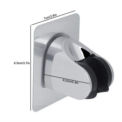 Self Adhesive Chrome Shower Head Holder Bracket Adjustable for Bathroom Use 1