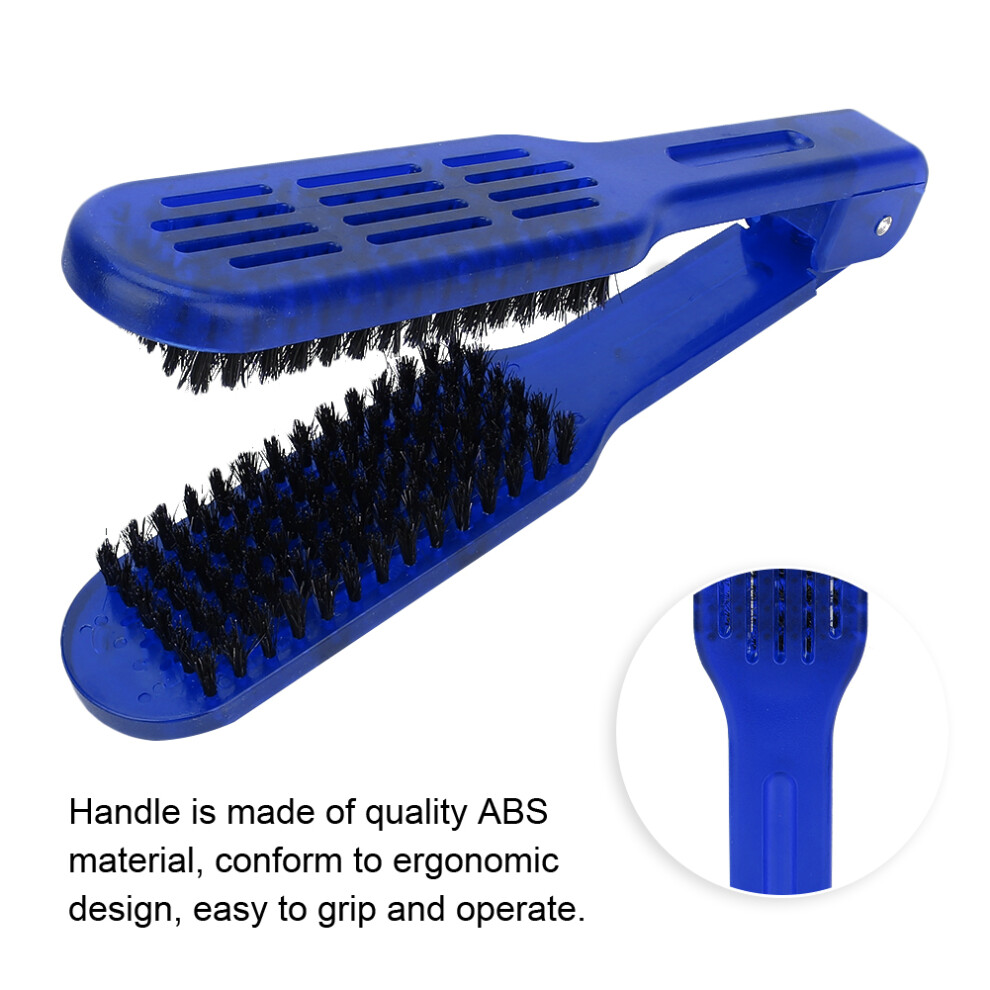 Unisex Blue Hair Straightening Comb With Double Brush, Lightweight & Anti-Static