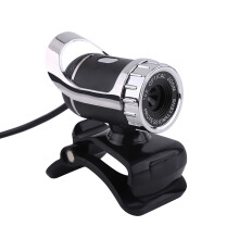 12MP HD PC Webcam with Built-in Mic 360 Rotatable Stand Silver Easy Clip-On