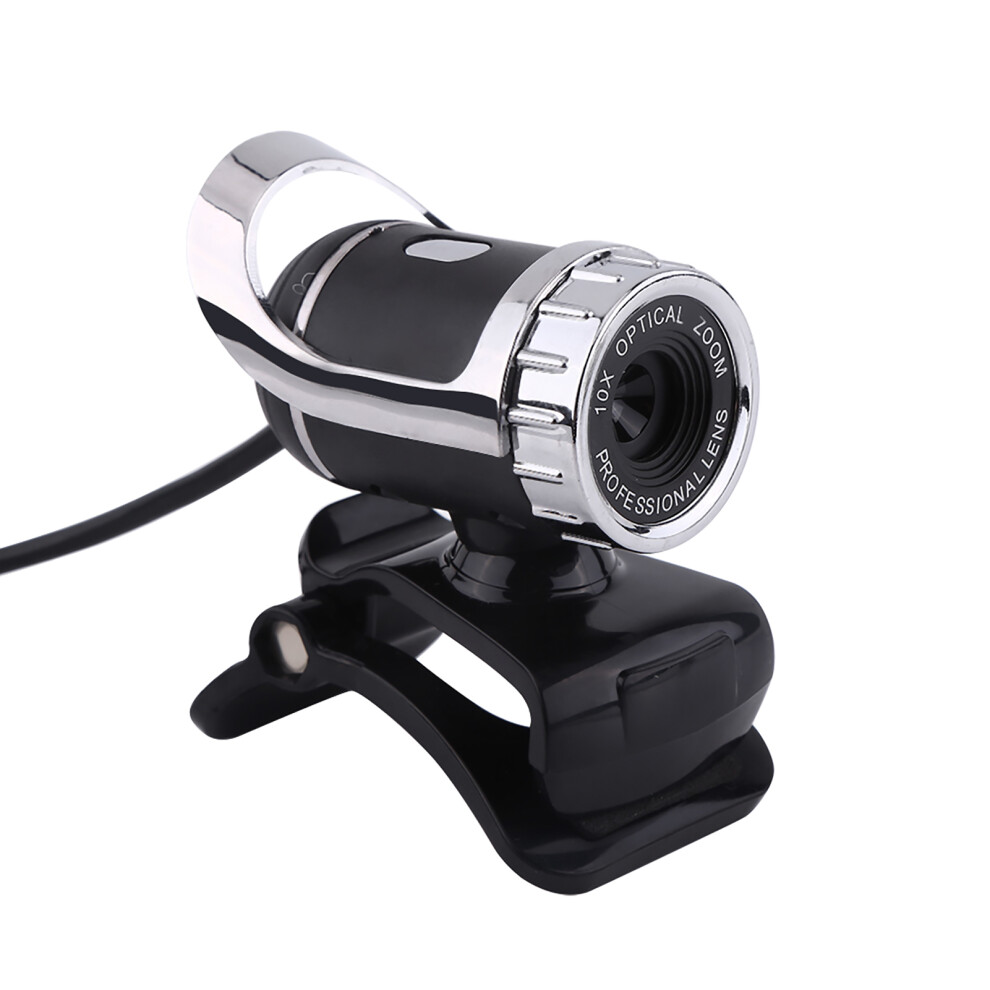 12Mp Hd Pc Webcam With Built-In Mic 360 Rotatable Stand Easy Clip-On Silver 8261393293208