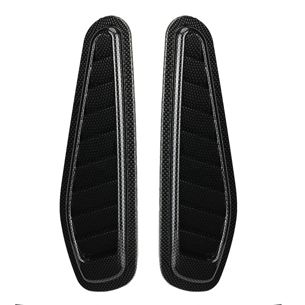 2Pcs Carbon Fiber Style Car Air Intake Scoop Hood Cover Universal 331X110mm 4921393293267