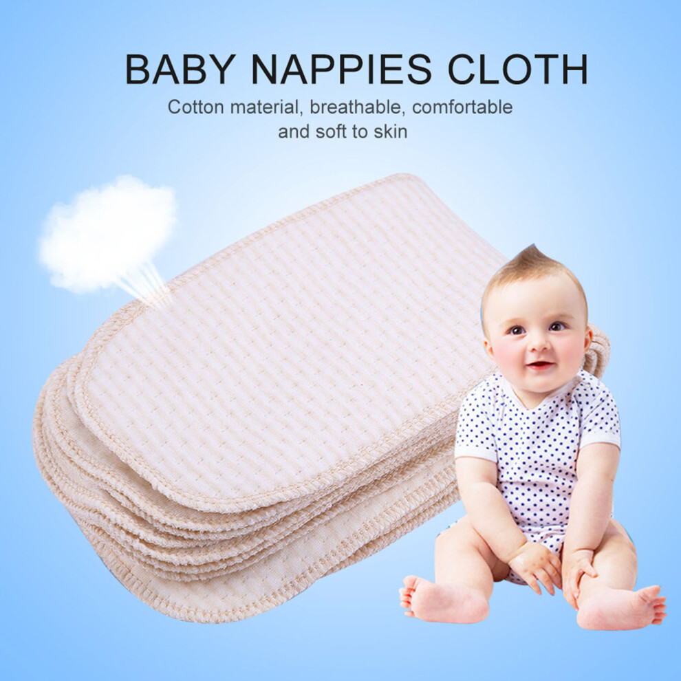 Baby Nappies Reusable Cotton Insert 10Pcs Breathable Washable Cloth Diapers
